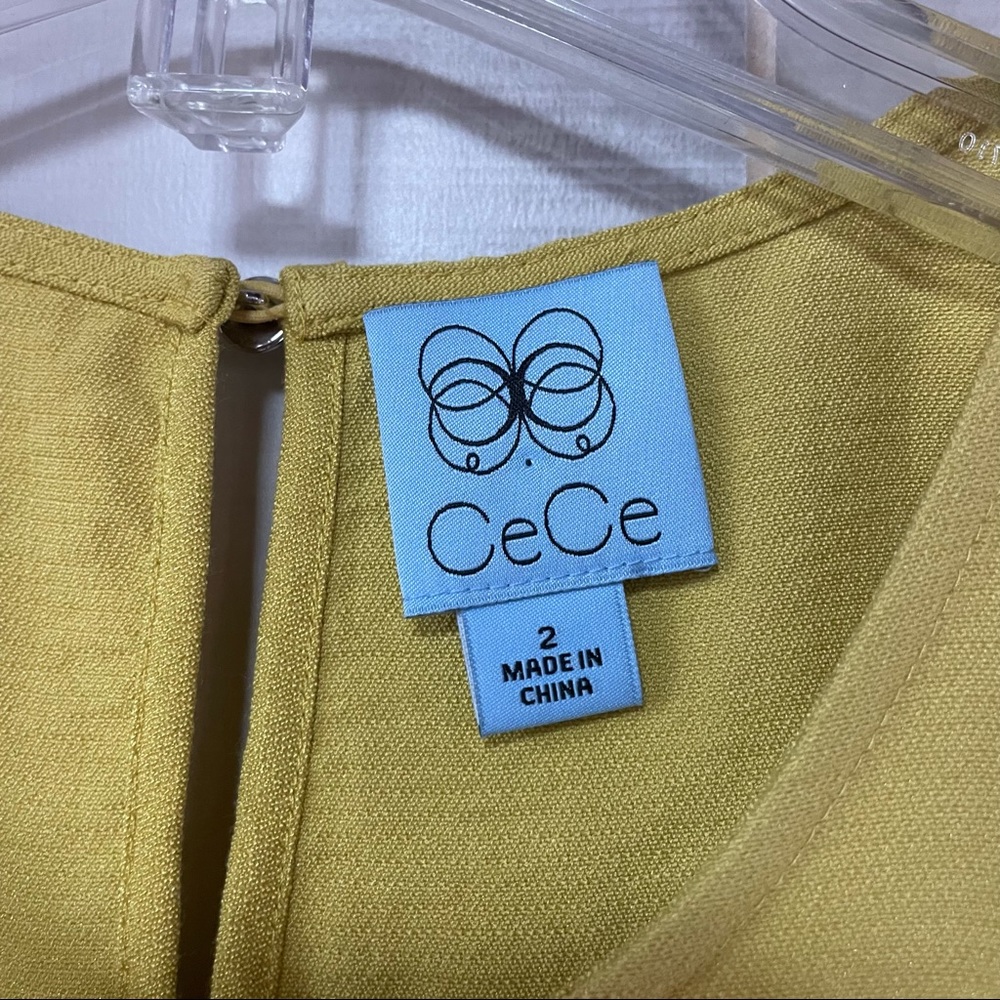 Cece Turmeric Double Flutter Sleeve Shift Dress S… - image 3